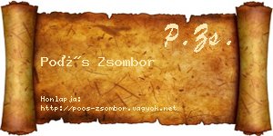 Poós Zsombor névjegykártya