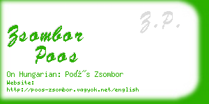 zsombor poos business card